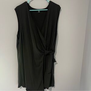 Black Sleeveless Wrap Dress